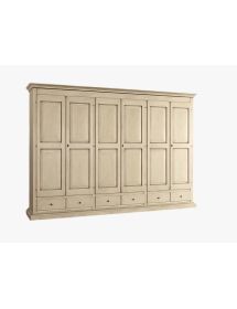 Armadio 6 porte classico in legno shabby vari colori 300x61x240