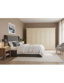Armadio 6 porte classico in legno shabby vari colori 300x61x240