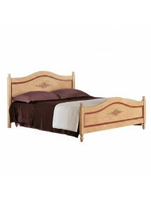 LETTO SAGOMATO MATRIMONIALE AVORIO ANTICO FILO ROSSO IN LEGNO (1424)