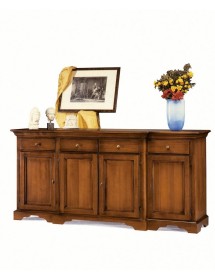 MOBILI 2G - MADIA CREDENZA ARTE POVERA 4 PORTE IN LEGNO L.200 P. 45 H.93