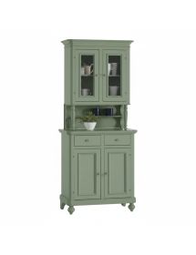 Cristalliera 2 ante napoletana arte povera in legno verde salvia 82x43x205