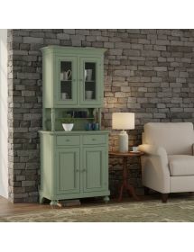 Cristalliera 2 ante napoletana arte povera in legno verde salvia 82x43x205