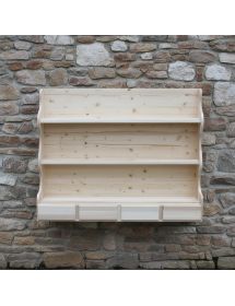 Piattaia 4 cassetti con ripiani classica legno grezzo L.121 P.24 H.102 (517)
