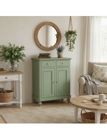 Credenza arte povera 2 ante Legno verde salvia 80X43X97