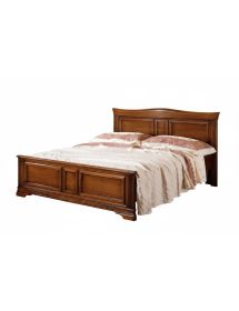 MOBILI 2G - LETTO MATRIMONIALE SAGOMATO IN LEGNO MASSELLO TINTA NOCE L.176 P.210 H.125