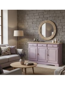 MADIA CREDENZA 3 PORTE IN LEGNO LACCATO LAVANDA  L.156 P.42 H.85