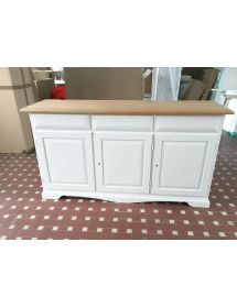 MADIA CREDENZA 3 PORTE IN LEGNO LACCATO BIANCO OPACO L.156 P.42 H.85
