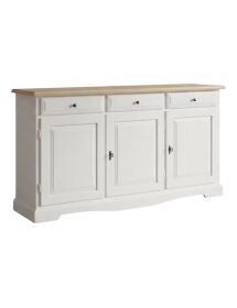 MADIA CREDENZA 3 PORTE IN LEGNO LACCATO BIANCO OPACO L.156 P.42 H.85