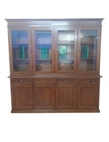 MOBILI 2G - Credenza Con Vetrina In Legno Massello 205 X 42 X 205 ELITE