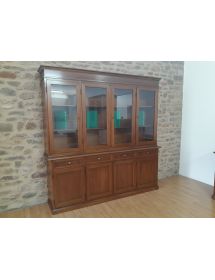 MOBILI 2G - Credenza Con Vetrina In Legno Massello 205 X 42 X 205 ELITE