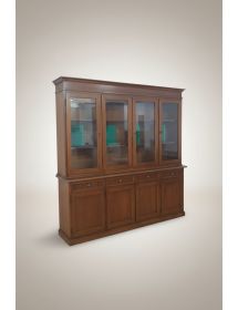 Cristalliera 4 porte 4 cassetti Legno Massello tinta Elite 205 X 42...