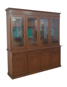 MOBILI 2G - Credenza Con Vetrina In Legno Massello 205 X 42 X 205 ELITE