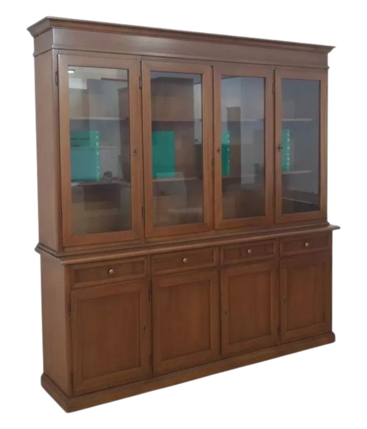 MOBILI 2G - Credenza Con Vetrina In Legno Massello 205 X 42 X 205 ELITE