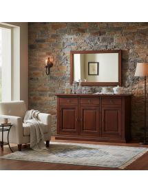 Credenza 3 porte arte povera bugnata legno noce vari colori 162X47X97
