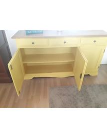 CRISTALLIERA 3 ANTE LEGNO LACCATO GIALLO 156X42X205