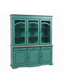 CRISTALLIERA 3 ANTE LEGNO LACCATO VERDE 156x42x205