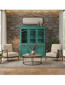 CRISTALLIERA 3 ANTE LEGNO LACCATO VERDE 156x42x205
