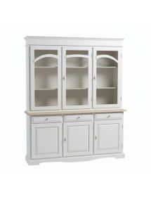 CRISTALLIERA 3 ANTE LACCATO BIANCO 156x42x205