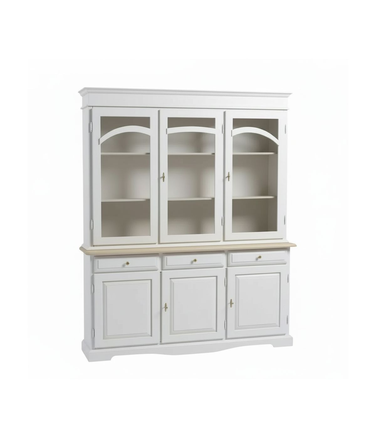 CRISTALLIERA 3 ANTE LACCATO BIANCO 156x42x205