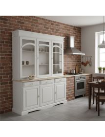CRISTALLIERA 3 ANTE LACCATO BIANCO 156x42x205