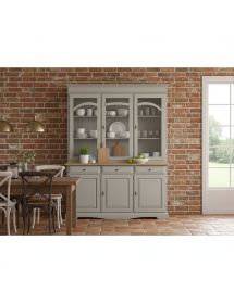 CRISTALLIERA 3 ANTE LEGNO LACCATO TORTORA 156x42x205
