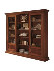 LIBRERIA STUDIO CLASSICO IN LEGNO TINTA NOCE 280x47x240