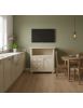PORTA TV CLASSICO 1 ANTA 3 CASSETTI LEGNO AVORIO PATINATO DECORATO 84X40,5X80,5