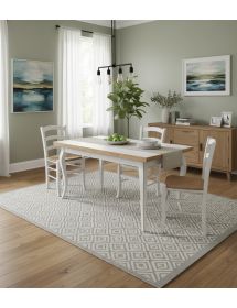 Set tavolo rettangolare shabby 100x70 120x80 140x80 160x85 allungab...