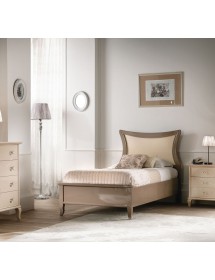 MOBILI 2G - LETTO SAGOMATO SINGOLO TORTORA IN LEGNO