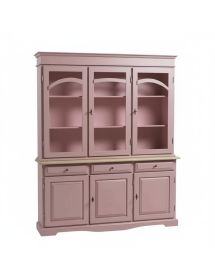 CRISTALLIERA 3 ANTE LEGNO LACCATO LAVANDA 156X42X205