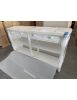 BANCONE 4 CASSETTI LEGNO SHABBY BIANCO SPIGOLATO 200x50x90