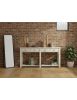 BANCONE 4 CASSETTI LEGNO SHABBY BIANCO SPIGOLATO 200x50x90