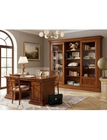 LIBRERIA STUDIO CLASSICO IN LEGNO TINTA NOCE 280x47x240