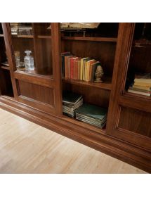 LIBRERIA STUDIO CLASSICO IN LEGNO TINTA NOCE 280x47x240
