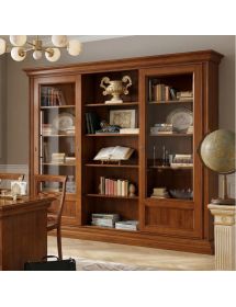 LIBRERIA STUDIO CLASSICO IN LEGNO TINTA NOCE 280x47x240