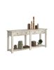 BANCONE 4 CASSETTI LEGNO SHABBY BIANCO SPIGOLATO 200x50x90