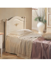 MOBILI 2G - LETTO SAGOMATO SINGOLO  BIANCO FILO ROSA IN LEGNO
