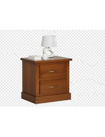 Comodino 2 Cassetti In Legno Massiccio Arte Povera Noce Bassano 53x36X59