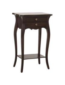 MOBILI 2G - Comodino porta telefono classico Legno noce scuro  45x35x70 VISTA FRONTALE
