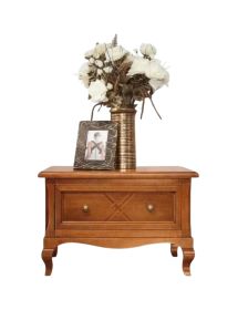 MOBILI 2G - Comodino classico 1 cassetto Legno intarsiato bassano 62x43x41 vista frontale