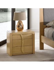 COMODINO LEGNO FRASSINO NATURALE 3 CASSETTI 53X38X51