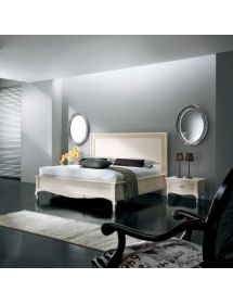 Comodino 1 cassetto paglia di vienna Legno bianco invecchiato Shabby 62x43x41