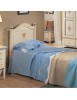 MOBILI 2G - LETTO SAGOMATO SINGOLO  BIANCO FILO BLU IN LEGNO