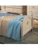 MOBILI 2G - LETTO SAGOMATO SINGOLO  BIANCO FILO BLU IN LEGNO
