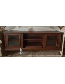 Porta tv 2 porte arte povera legno tinta noce 164x46x64