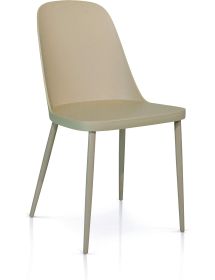 SET 4 SEDIE COLORE TORTORA IN POLIPROPILENE 54X46 H.84