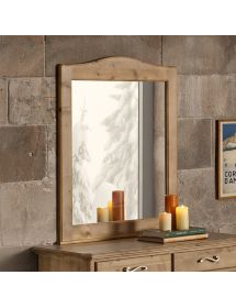Specchiera  cortina rettangolare legno abete massello naturale 85x107x4