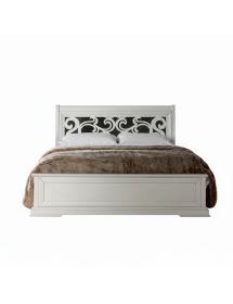 LETTO MATRIMONIALE SHABBY CON TESTATA TRAFORATA BIANCO 171x216x112