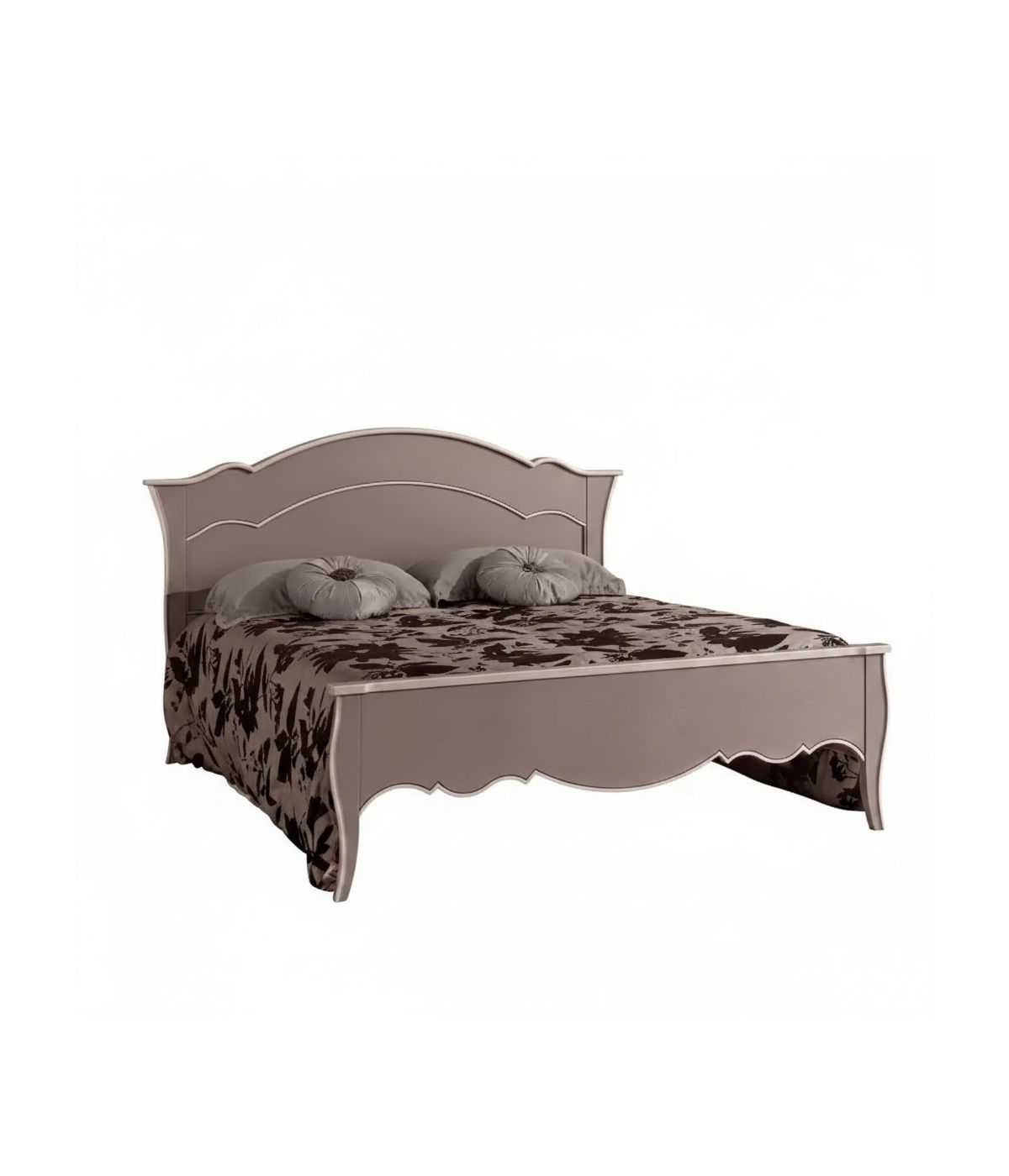 LETTO SAGOMATO MATRIMONIALE BICOLORE TORTORA IN LEGNO (1481)