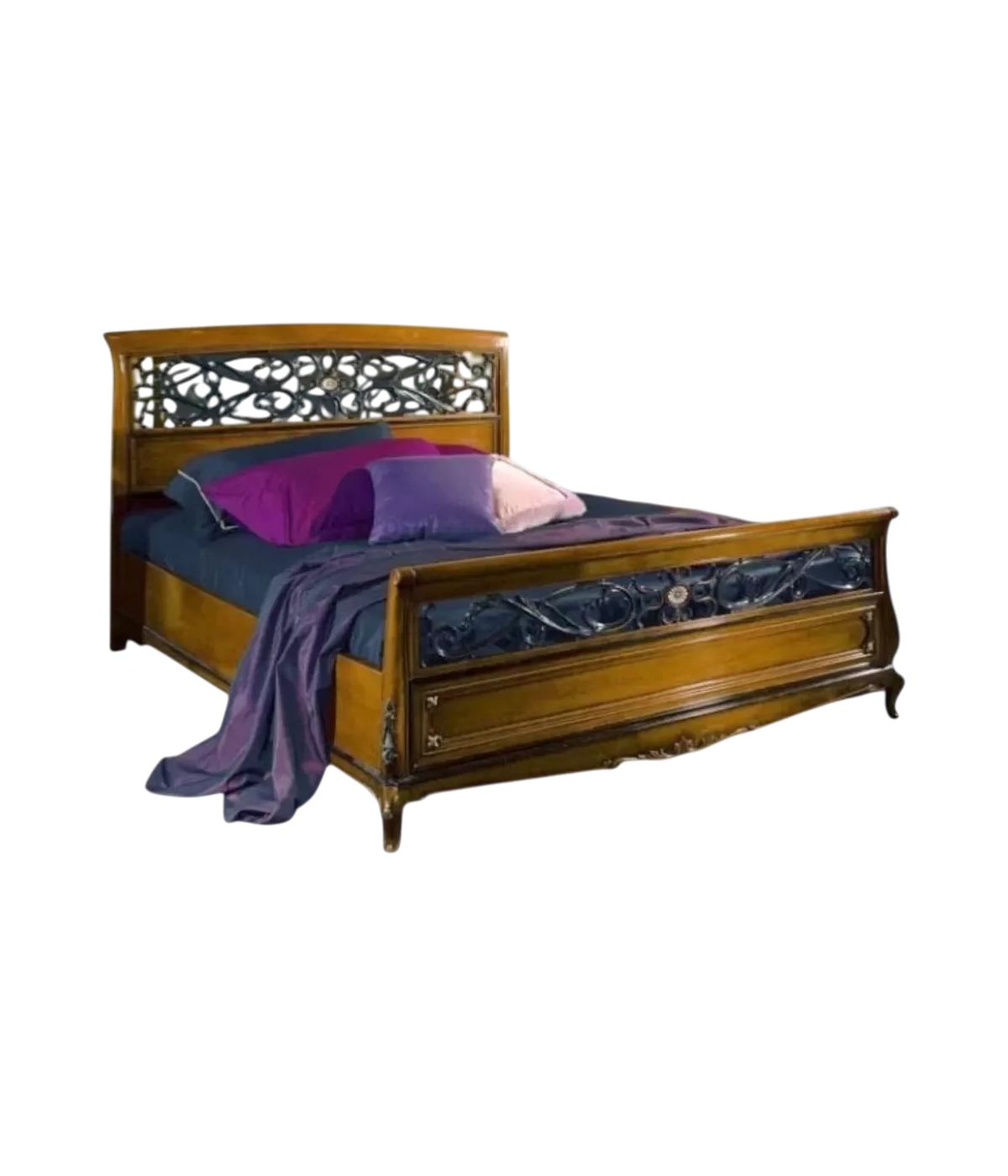 MOBILI 2G - Letto matrimoniale in Legno Classico veneziano 175x215 ISTA FRONTALE